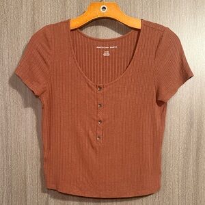 American Eagle Outfitters Women's Ribbed Buttoned Blouse Size Small EUC